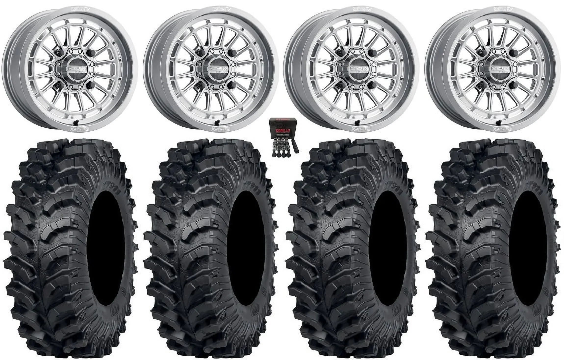 MetalFX Delta Contrast Cut 15" Wheels Gm 34" MT911 Tires Polaris   1000 /   / Ranger  900/1000