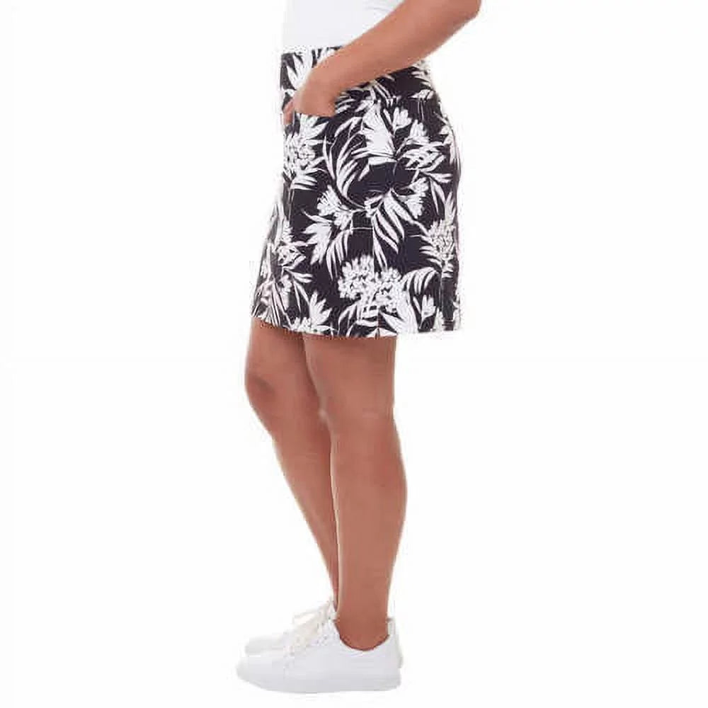 S.C. & Co. Womens Printed Skort,Black Print,Medium
