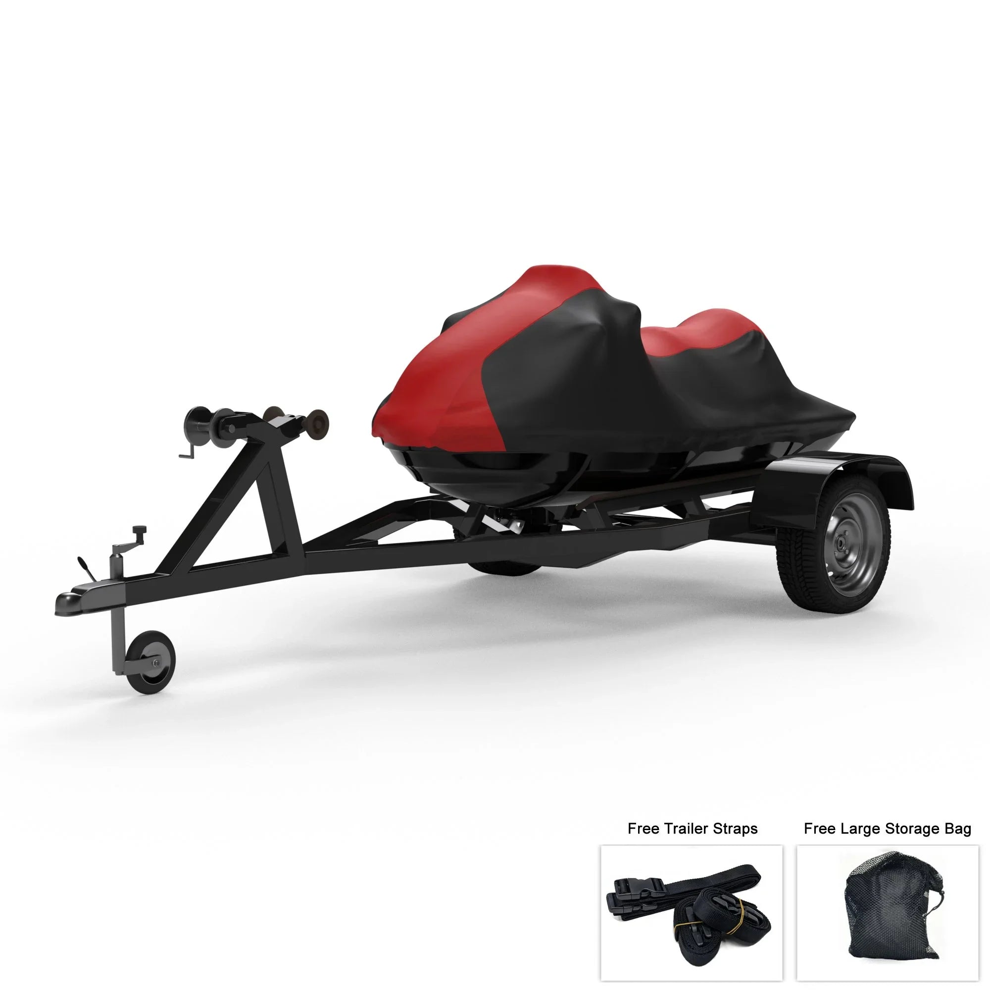 Weatherproof Jet Ski Cover For  Wave Runner 650  1991-1993 -  / Black Color - All Weather - Trailerable - Protects from Rain, Sun,  Rays, And More! Includes Trailer Straps And Storage Bag