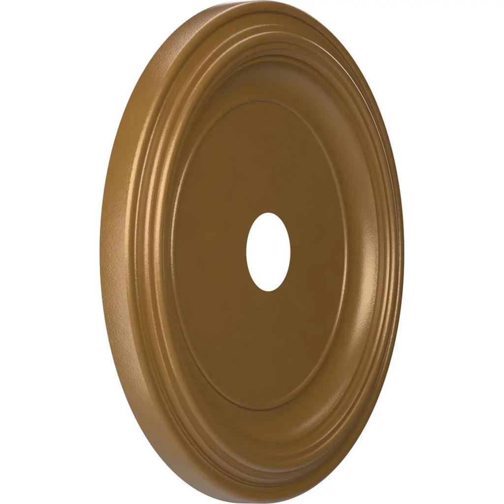 Ekena Millwork 22" x 3 1/2" x 1 1/2"P Traditional Thermoformed  Ceiling Medallion (Fits Canopies up to 13 1/2"), Metallic Gold Rush