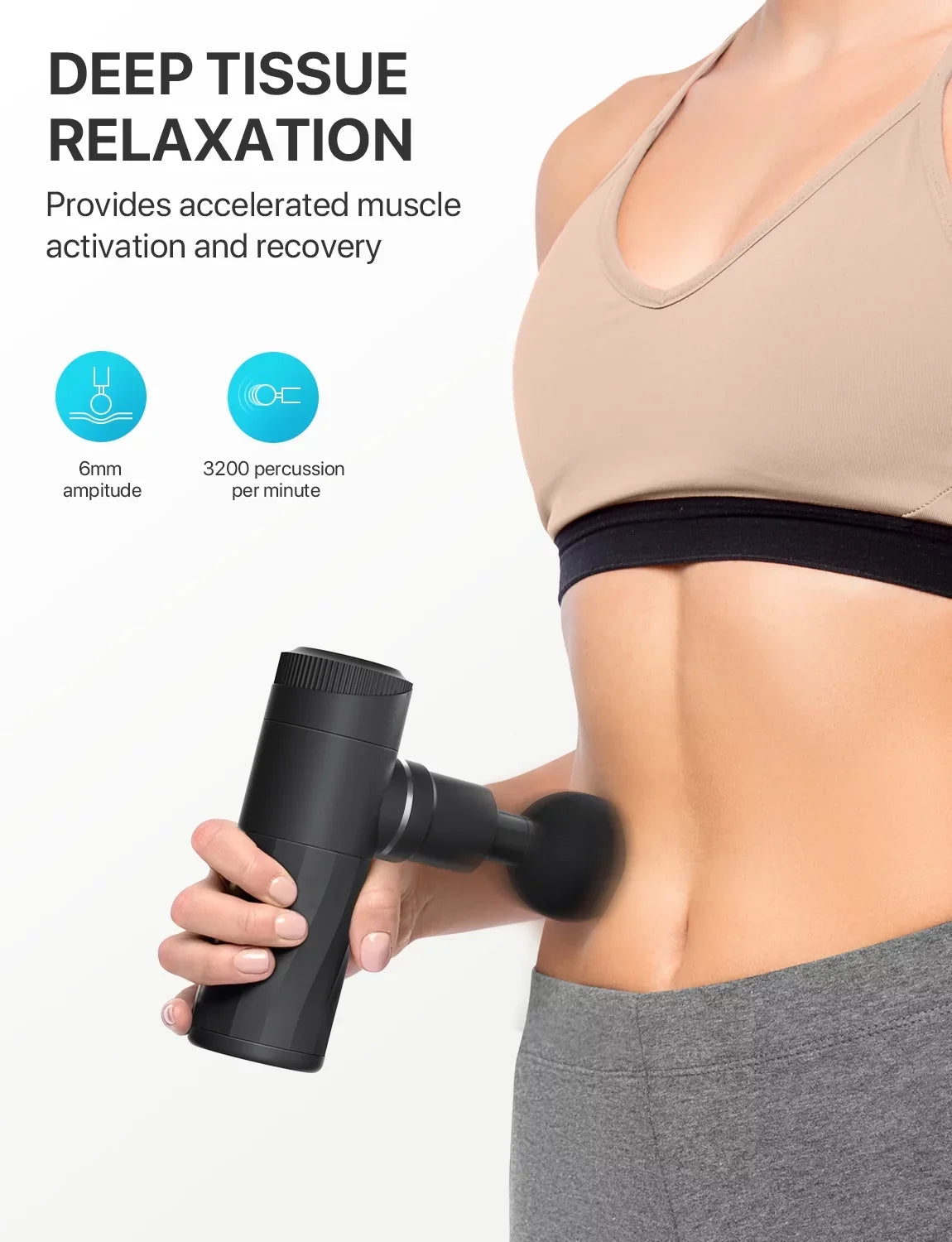 Mini Massage Gun Deep Tissue, Powerful Percussion Muscle Massager Gun with 4 Attachments, 4 Speed Settings, Compact Sports Handheld Massager for Muscles Neck Back Arms