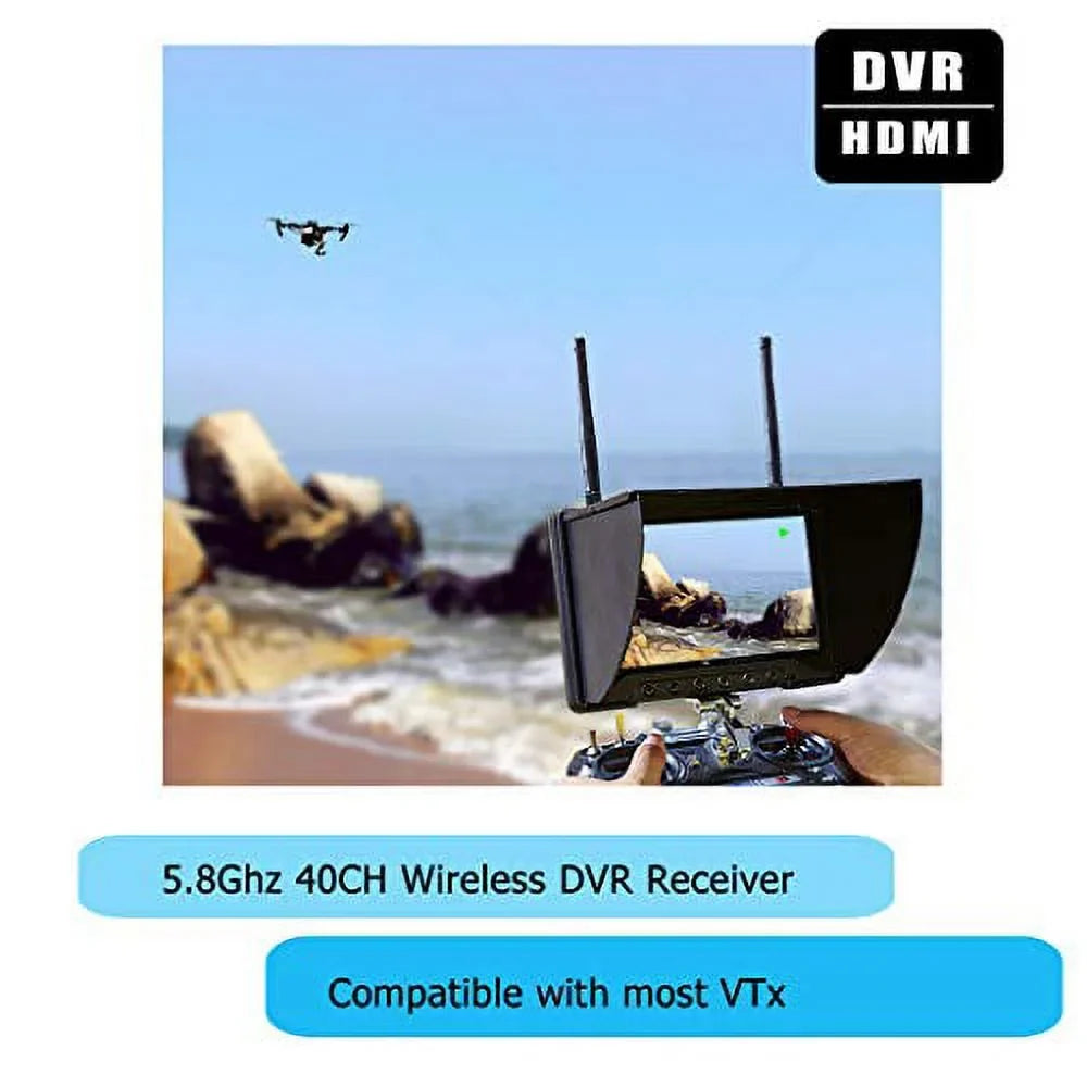 5.8Ghz  Monitor Flysight RC801  Diversity Monitor7 Inch  Ground Monitor with  and  Perfect  Performance Monitor for  Phantom Drone Inspire (RC801DSMA)