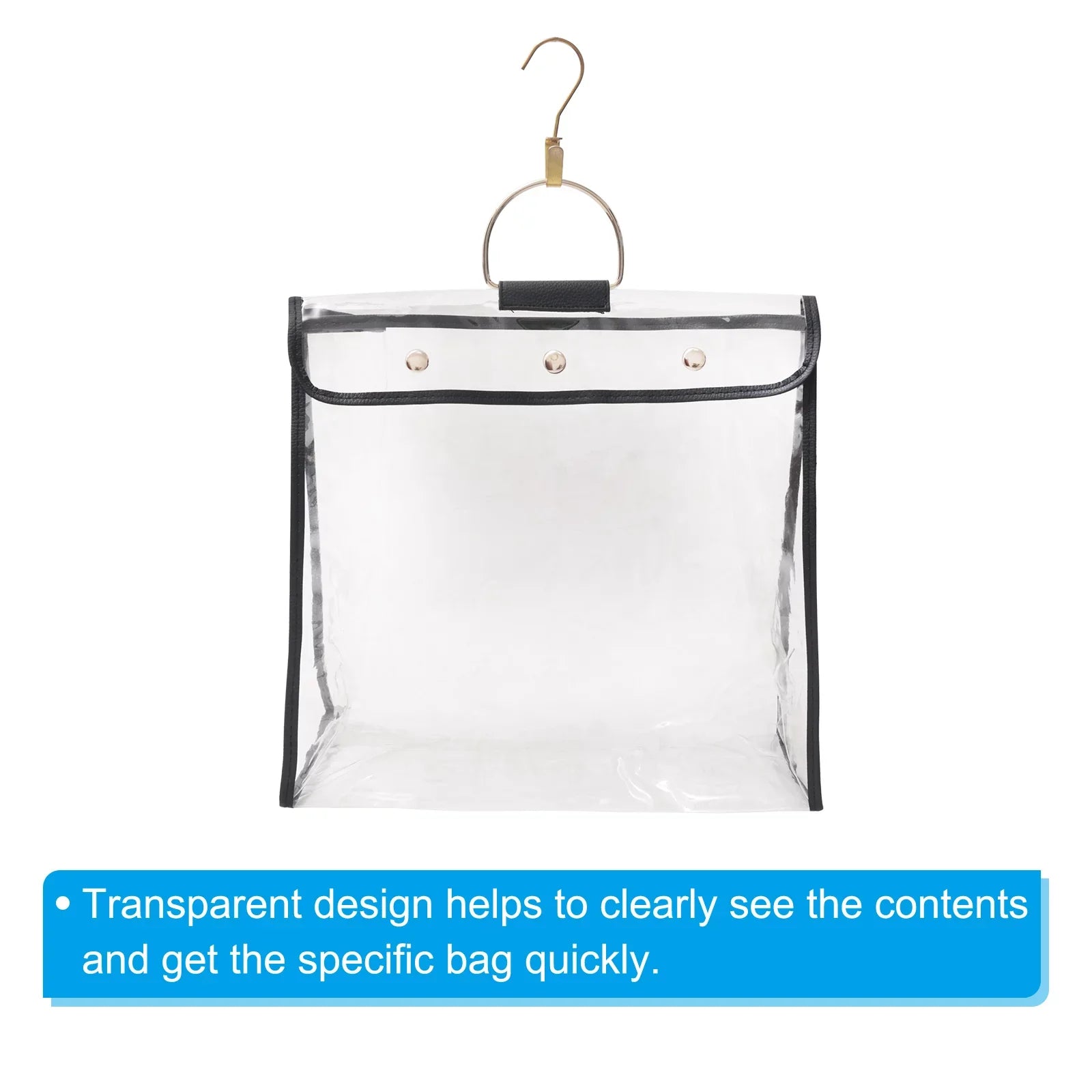 Uxcell Handbag Dust Bags, Large Size  Clear Dustproof Purse Storage Organizer, Black