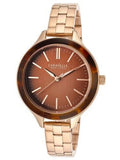 Caravelle Ny Women's Rose-Tone Steel Brown Dial Movement: Quartz