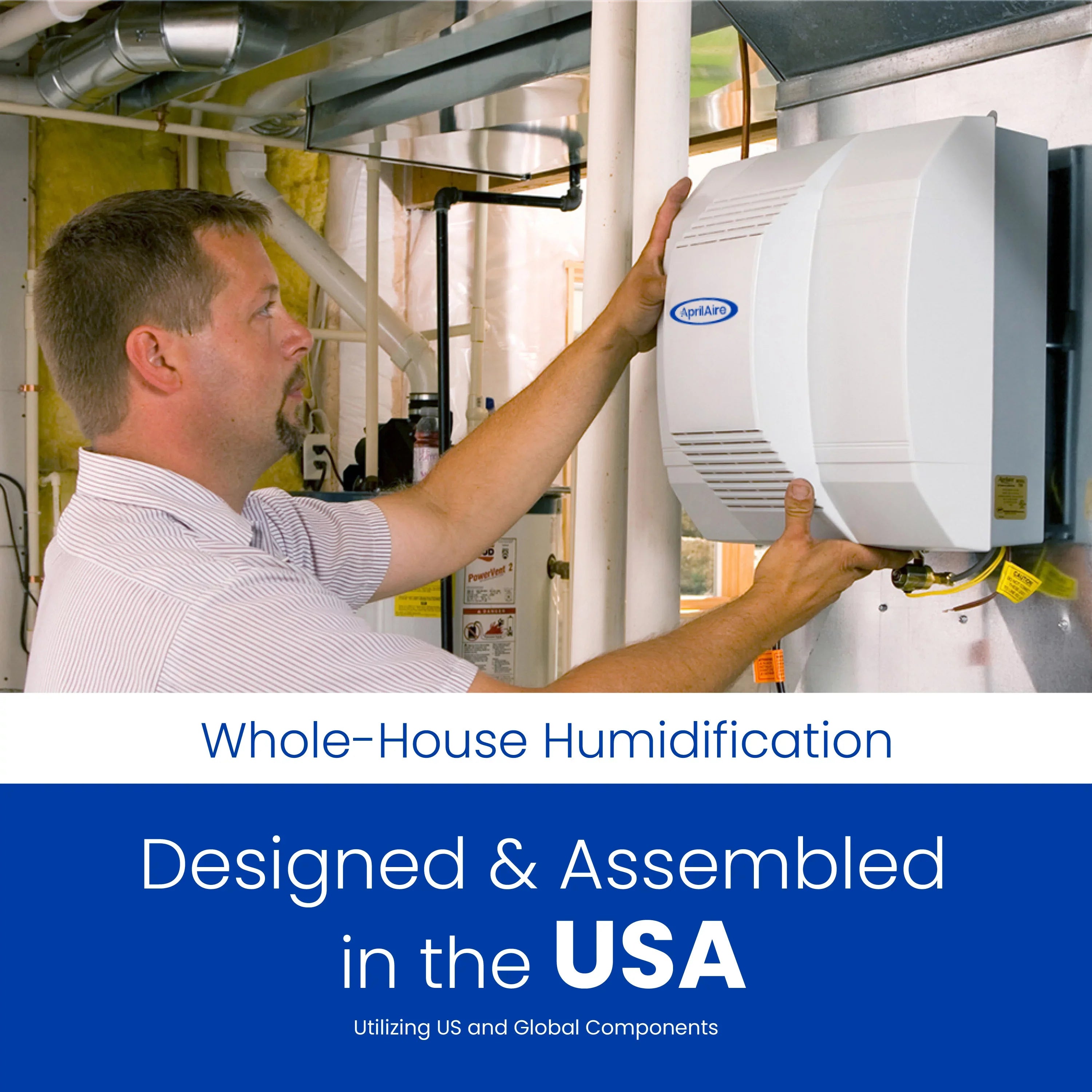 AprilAire 700 Whole-House Humidifier - Automatic - Large Capacity Fan-Powered Furnace Humidifier for Homes up to 4,200 Sq. Ft.