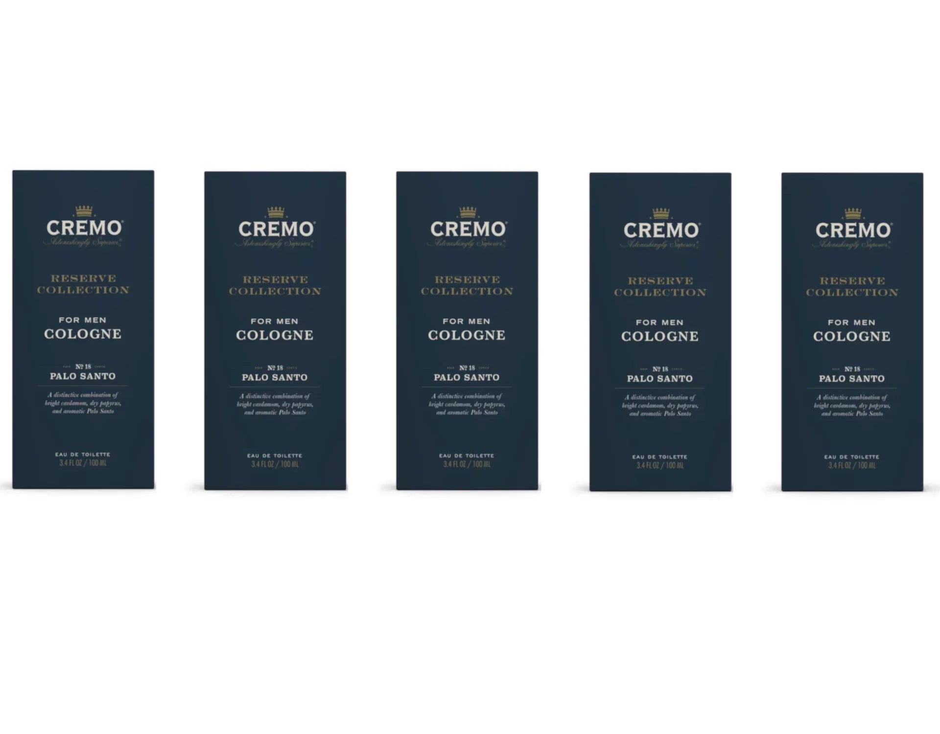 Cremo Reserve Collection For Men Cologne No. 18 Palo Santo, 3.4 Fl. Oz. - Pack of 5