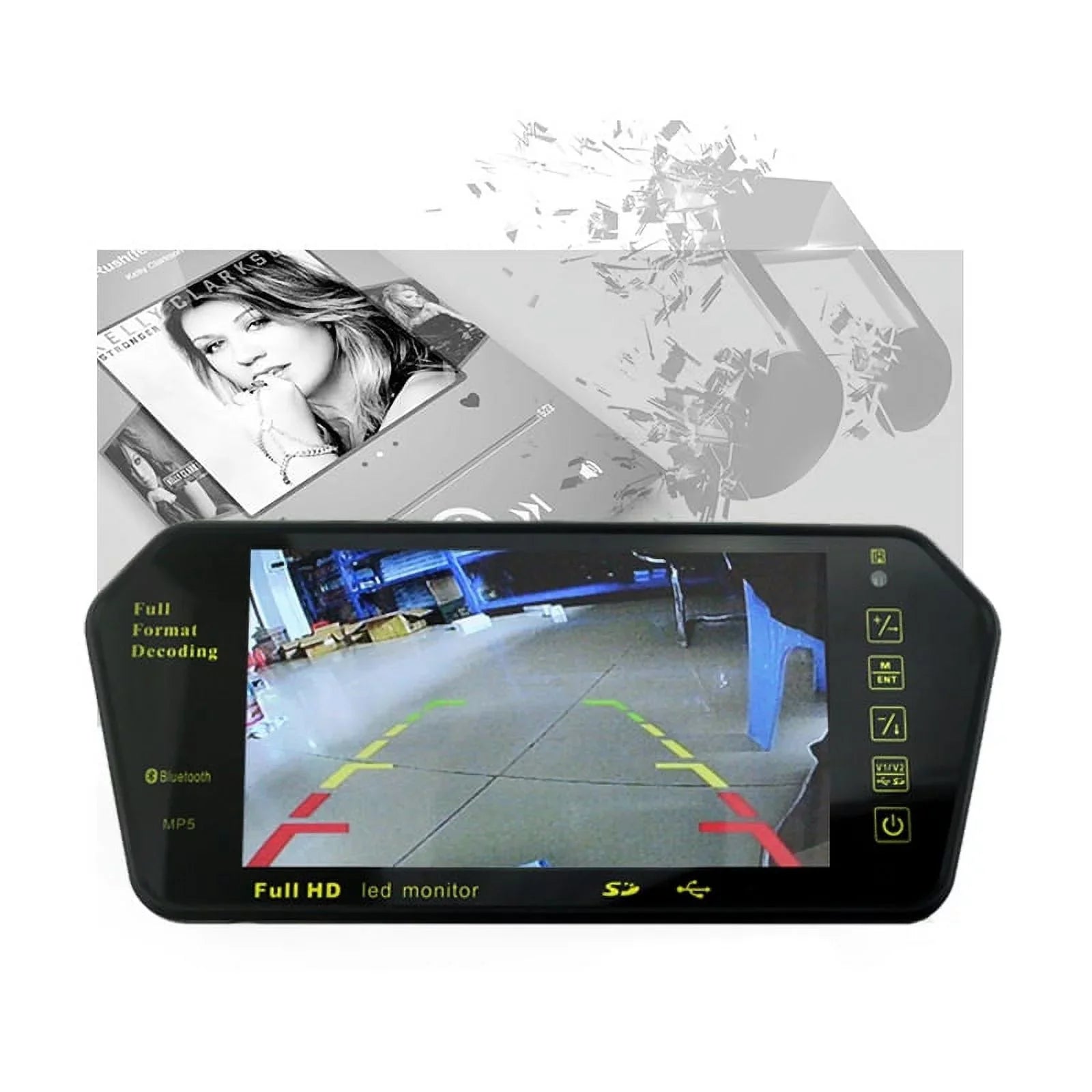 7 Inch   Display 800*480 Parking System Rear View Camera MP5 // Car Mirror Monitor Transimitter Night Vision 12-24V