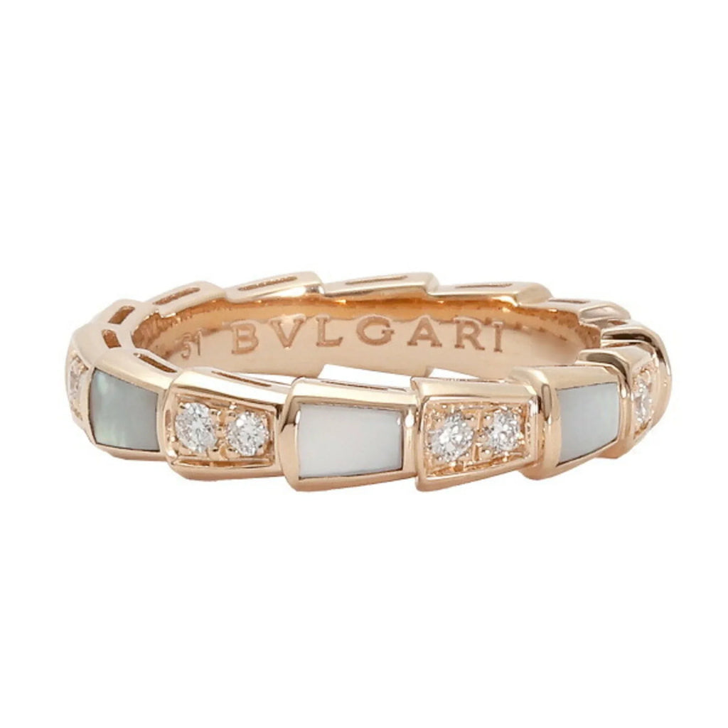 Pre-Owned Bvlgari Serpenti Viper K18PG Pink Gold Ring (Good)