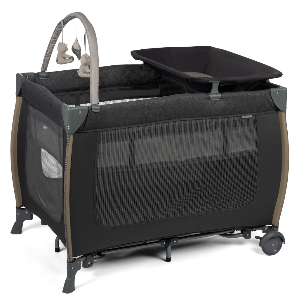 Monbebe Play Yard with Full Size Rocking Bassinet, Castle Point