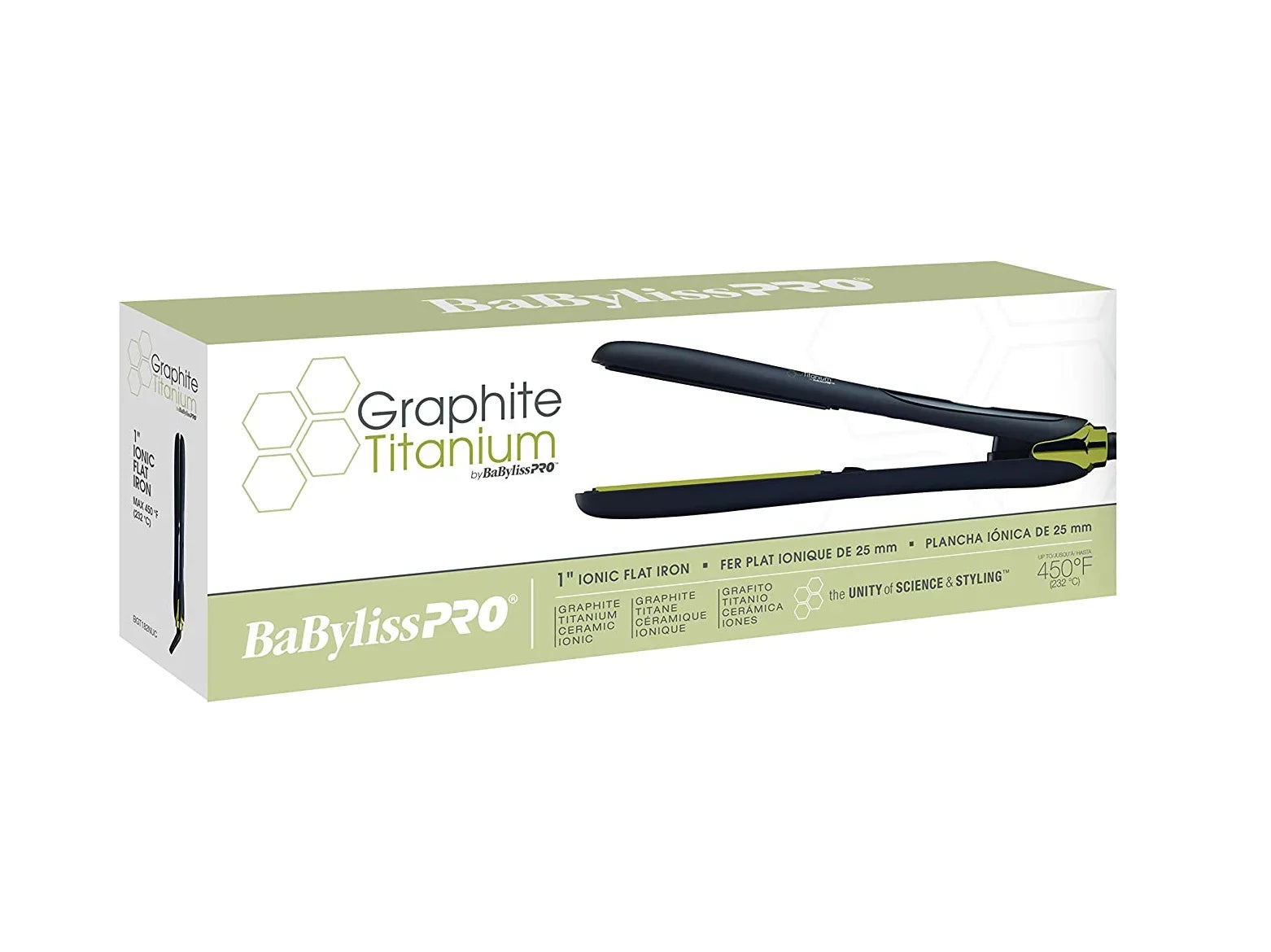 BaBylissPRO Graphite Titanium Ionic Flat Iron - 1 inch.