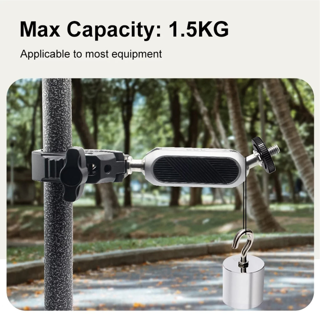 Aluminum Alloy Camera Mount Clamp - Bicycle Handlebar Adapter, 1.5kg Load Capacity, Dual Rotatable Ball Head, Adapter, Compatible with , , Hero 11/10/9/8/7, Insta360