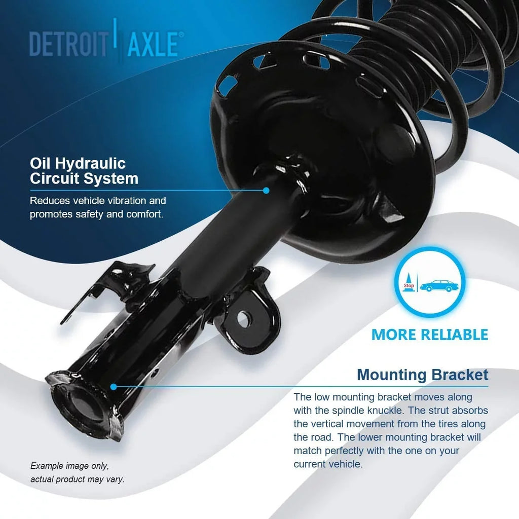 Detroit Axle - 16pc Suspension Kit for 3.5L 2006-2012 Toyota RAV4 2007 2008 2009 2010 2011, 2 Ready Struts, 2 Shocks, 2 Lower Control Arms & Ball Joints, 4 Tie Rods, 4 Sway Bar Links, 2 Boots