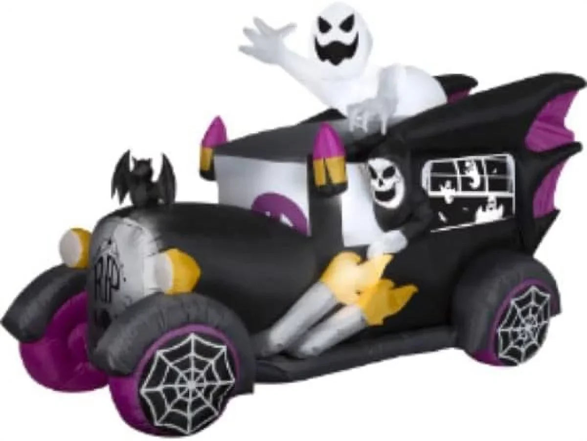 Airblown Inflatable Hot Rod Vintage Hearse, 5.5 Ft Tall, Black